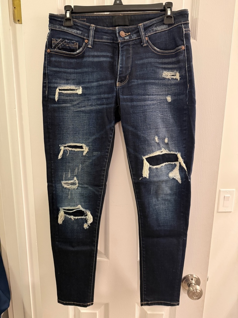 Buckle Dark Blue Distressed Skinny Jeans